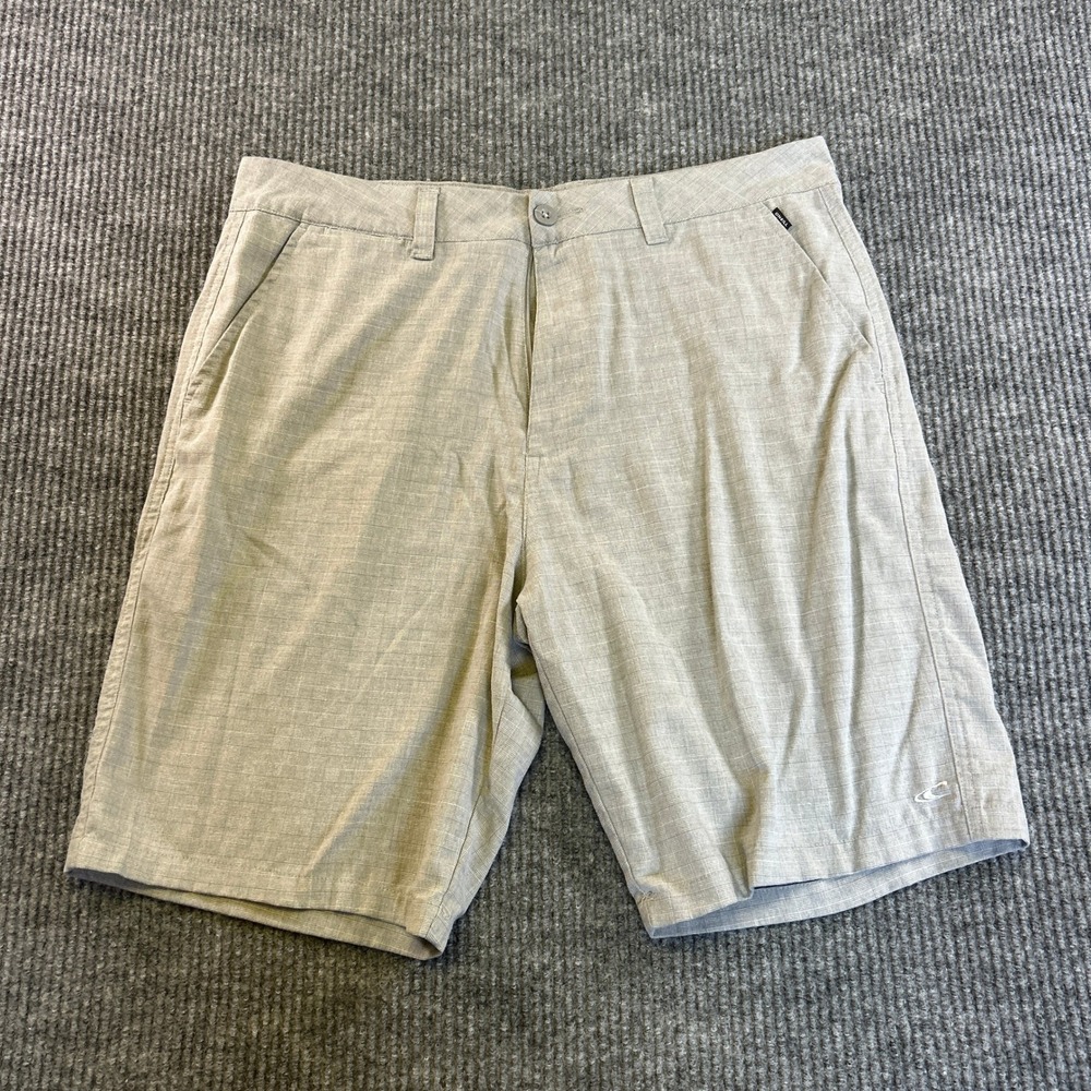 ONEILL HYBRID SHORTS 36 LIGHT GRAY POLYESTER VISCOSE BLEND WALKSHORTS STRETCH